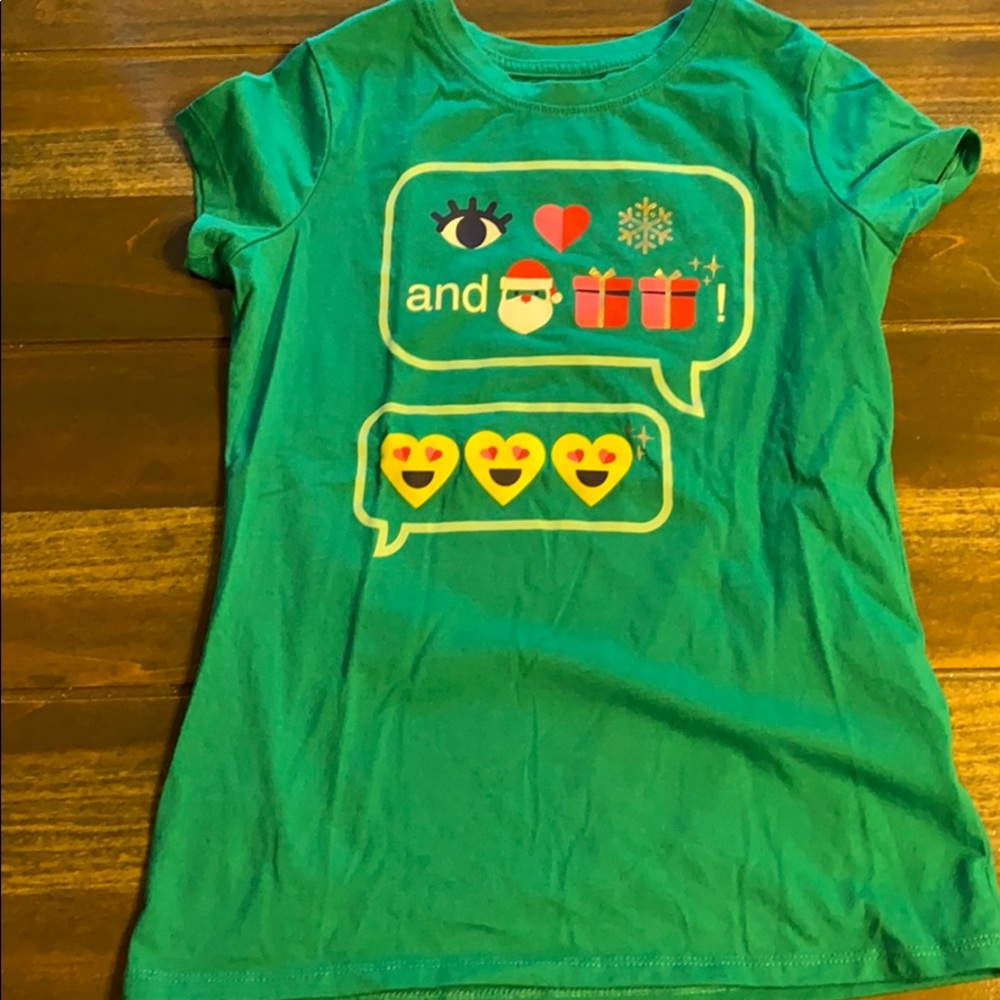 Girls Christmas Emoji Shirt
